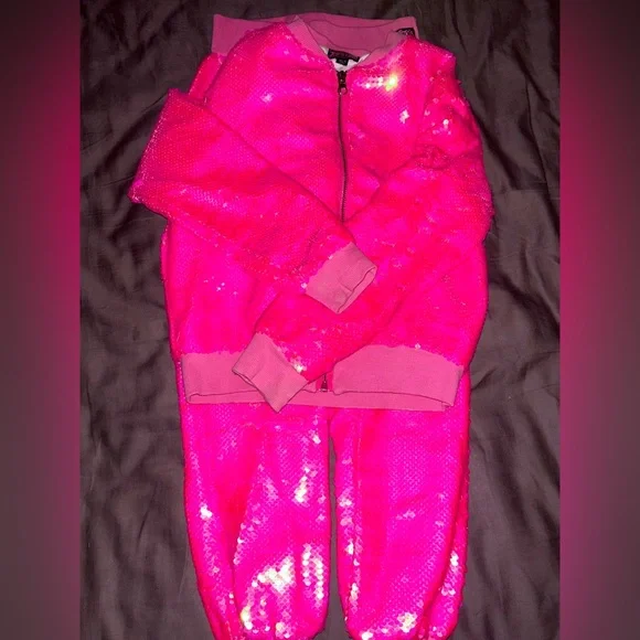 JoJo Siwa Matching Sets Pink Sequence Sweat Suit Girls M78